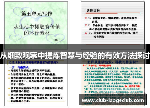 从细致观察中提炼智慧与经验的有效方法探讨 从细致观察中提炼智慧与经验的有效方法探讨