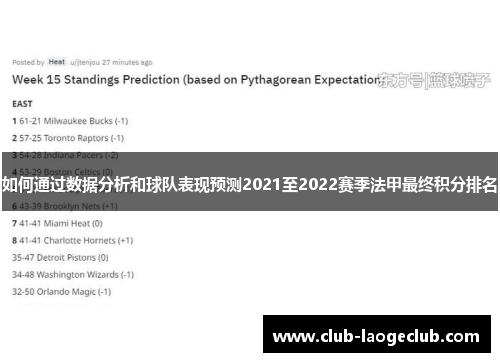 如何通过数据分析和球队表现预测2021至2022赛季法甲最终积分排名 如何通过数据分析和球队表现预测2021至2022赛季法甲最终积分排名