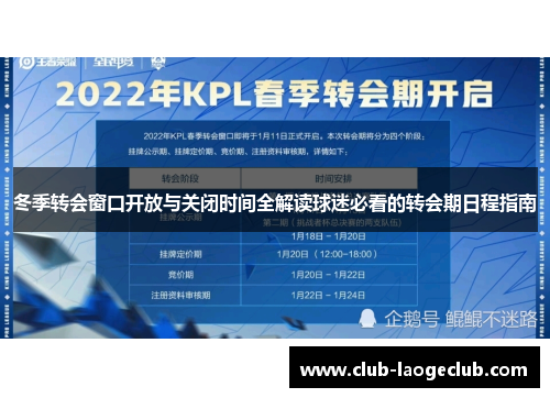 冬季转会窗口开放与关闭时间全解读球迷必看的转会期日程指南 冬季转会窗口开放与关闭时间全解读球迷必看的转会期日程指南